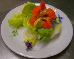 Kleiner Salatteller mit Blüten